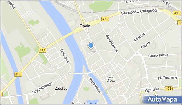 Opole, Rybacka, mapa Opola