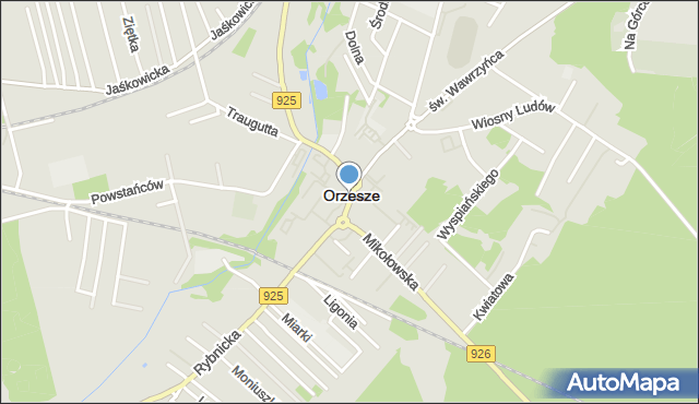 Orzesze powiat mikołowski, Rynek, mapa Orzesze powiat mikołowski