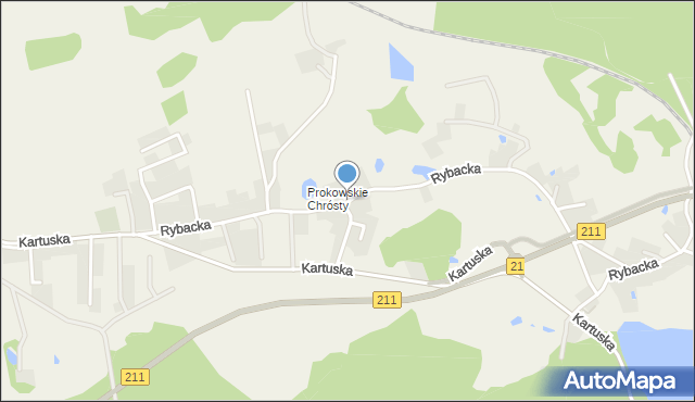 Prokowo, Rybacka, mapa Prokowo