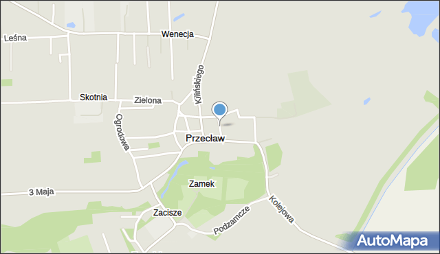 Przecław powiat mielecki, Rynek, mapa Przecław powiat mielecki