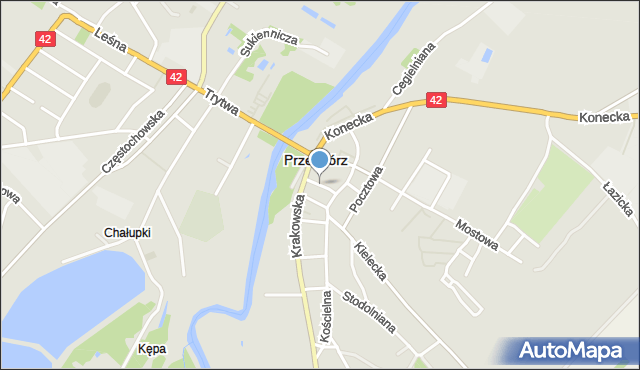 Przedbórz powiat radomszczański, Rynek, mapa Przedbórz powiat radomszczański