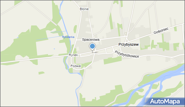 Przybyszew gmina Promna, Rynek, mapa Przybyszew gmina Promna