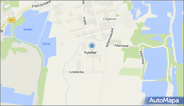 Rajsko gmina Oświęcim, Rybitwy, mapa Rajsko gmina Oświęcim