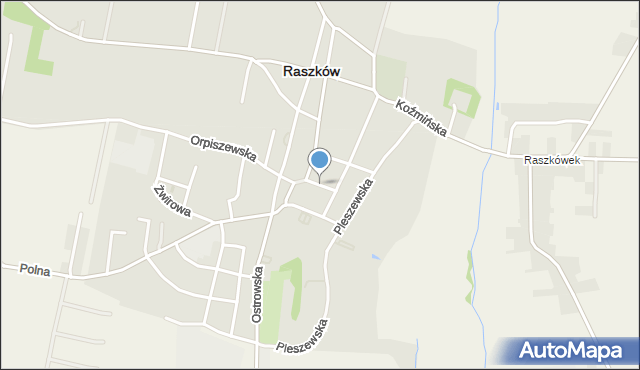 Raszków powiat ostrowski, Rynek, mapa Raszków powiat ostrowski