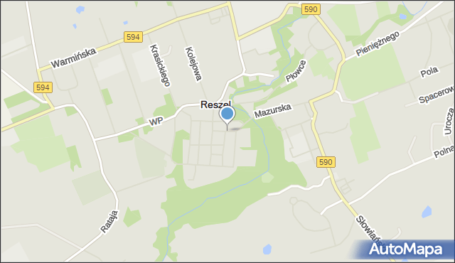 Reszel, Rynek, mapa Reszel