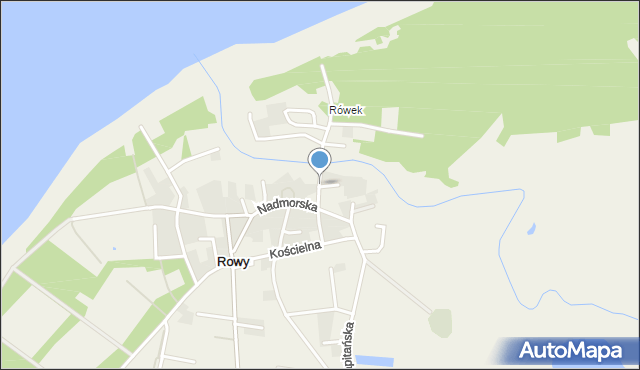 Rowy gmina Ustka, Rybacka, mapa Rowy gmina Ustka