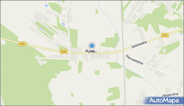 Rysie gmina Tłuszcz, Rysie, mapa Rysie gmina Tłuszcz