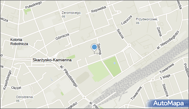 Skarżysko-Kamienna, Rybickiego Janusza, pil., mapa Skarżysko-Kamienna