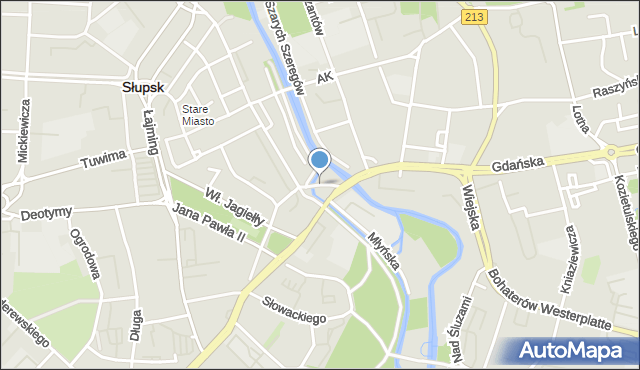 Słupsk, Rynek Rybacki, mapa Słupska
