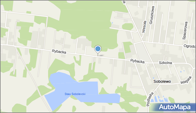 Sobolewo gmina Grabówka, Rybacka, mapa Sobolewo gmina Grabówka