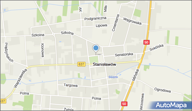 Stanisławów powiat miński, Rynek, mapa Stanisławów powiat miński