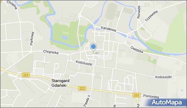 Starogard Gdański, Rycerska, mapa Starogard Gdański