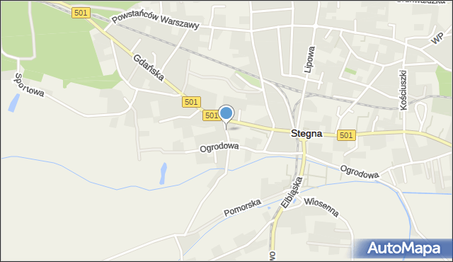 Stegna powiat nowodworski, Rycerska, mapa Stegna powiat nowodworski