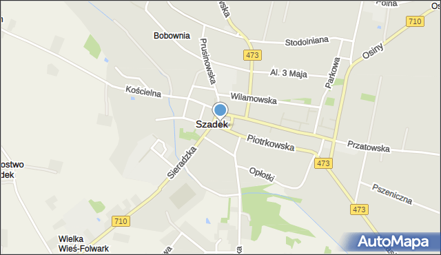 Szadek powiat zduńskowolski, Rynek, mapa Szadek powiat zduńskowolski