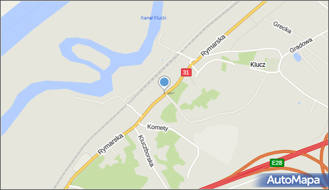 Szczecin, Rymarska, mapa Szczecina