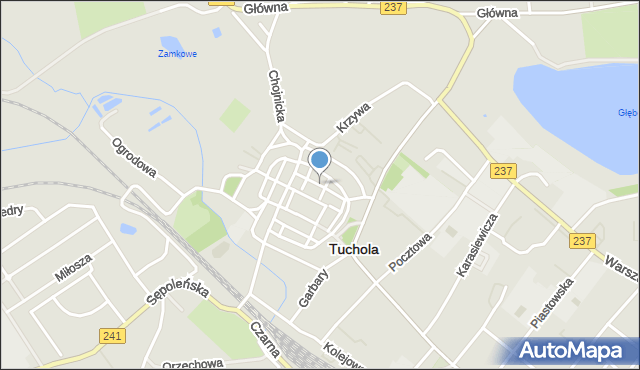 Tuchola, Rycerska, mapa Tuchola