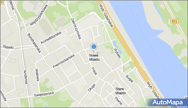 Warszawa, Rynek Nowego Miasta, mapa Warszawy