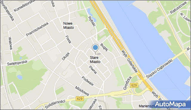 Warszawa, Rynek Starego Miasta, mapa Warszawy