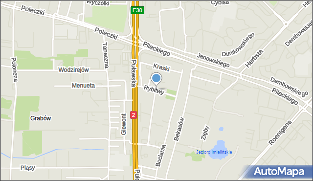 Warszawa, Rybitwy, mapa Warszawy