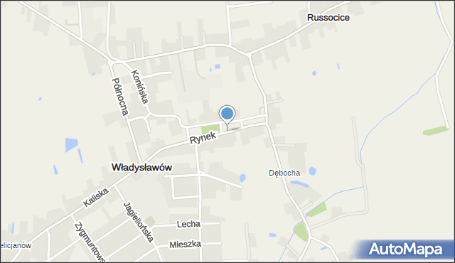 Władysławów powiat turecki, Rynek, mapa Władysławów powiat turecki