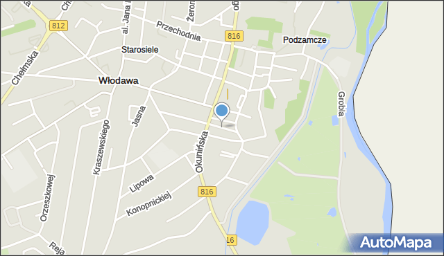 Włodawa, Rymarska, mapa Włodawa