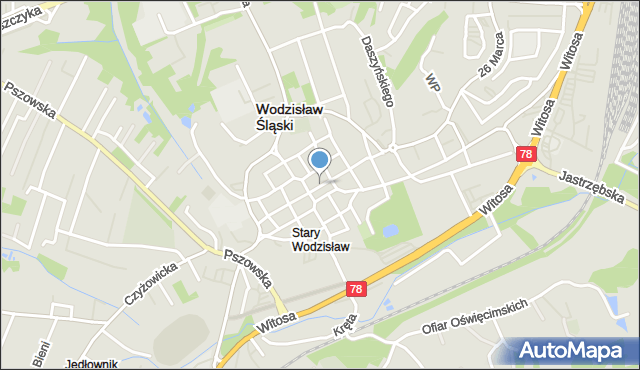 Wodzisław Śląski, Rynek, mapa Wodzisławia Śląskiego