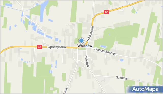 Wolanów powiat radomski, Rynek, mapa Wolanów powiat radomski