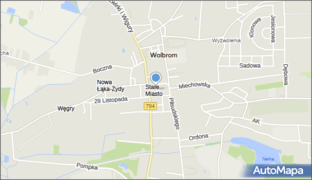 Wolbrom, Rynek, mapa Wolbrom