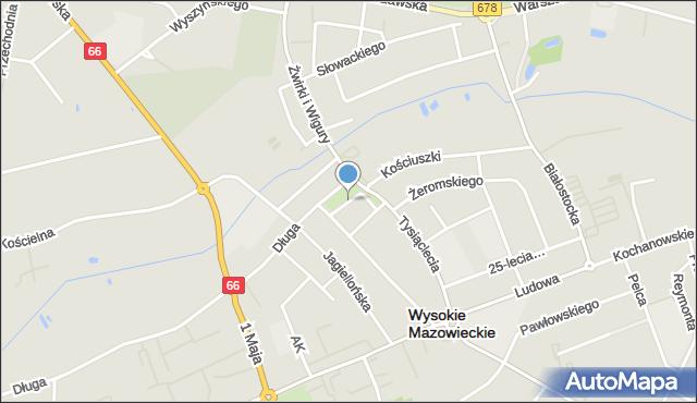 Wysokie Mazowieckie, Rynek Piłsudskiego Józefa, marsz., mapa Wysokie Mazowieckie