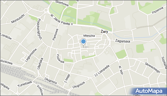 Żary, Rynek, mapa Żary