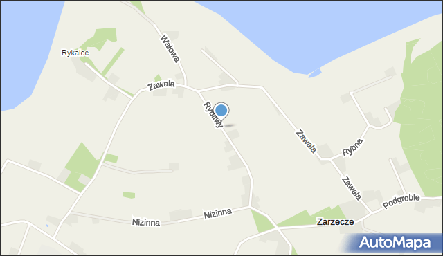 Zarzecze gmina Chybie, Rybitwy, mapa Zarzecze gmina Chybie