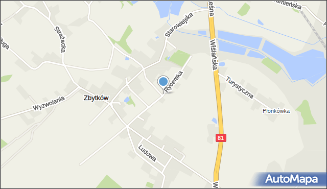 Zbytków, Rycerska, mapa Zbytków