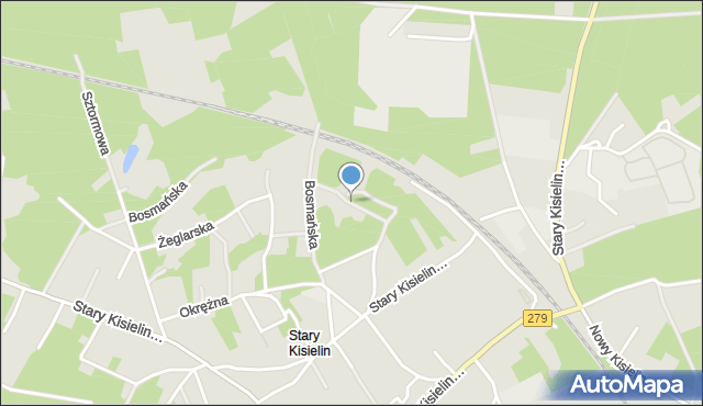 Zielona Góra, Rybacka, mapa Zielona Góra