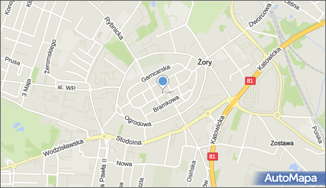 Żory, Rynek, mapa Żor