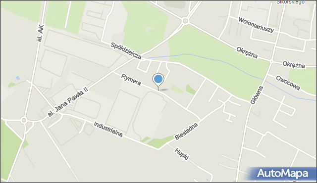 Żory, Rymera Józefa, mapa Żor