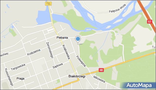 Białobrzegi, Rzeczna, mapa Białobrzegi