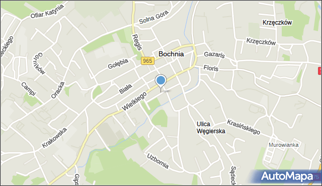 Bochnia, Rzeźnicka, mapa Bochni