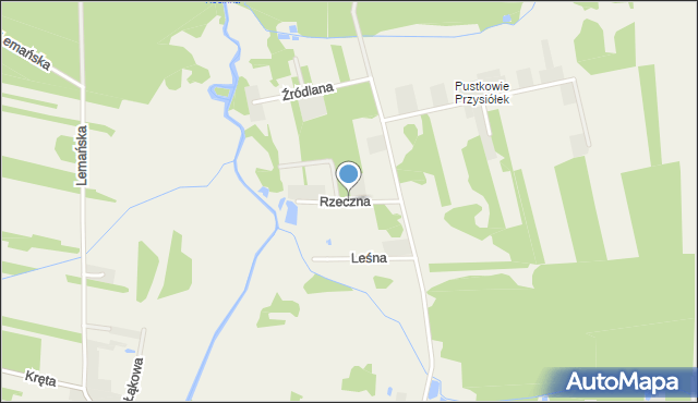 Cykarzew Północny, Rzeczna, mapa Cykarzew Północny
