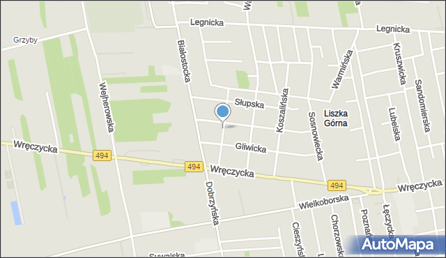 Częstochowa, Rzeszowska, mapa Częstochowy