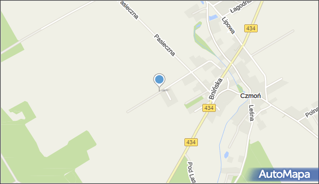 Czmoń, Rzepakowa, mapa Czmoń