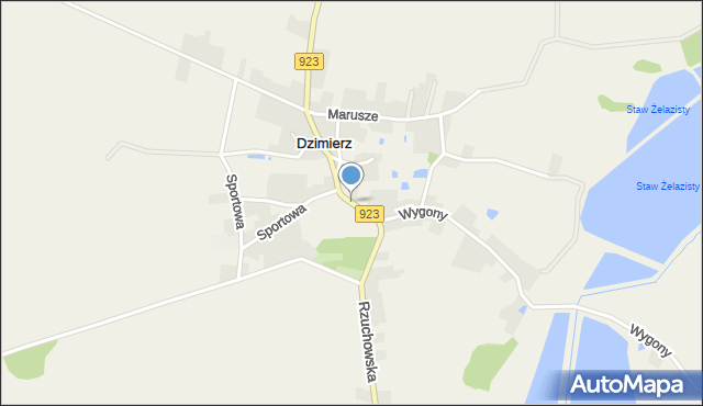 Dzimierz, Rzuchowska, mapa Dzimierz