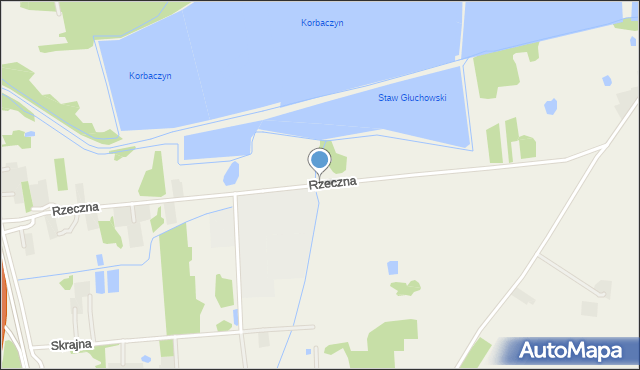 Głuchów gmina Grójec, Rzeczna, mapa Głuchów gmina Grójec