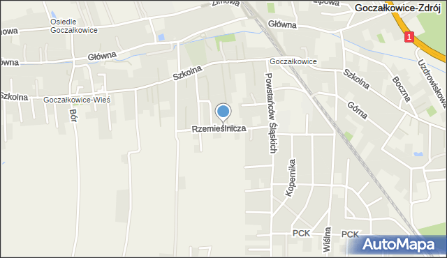 Goczałkowice-Zdrój, Rzemieślnicza, mapa Goczałkowice-Zdrój