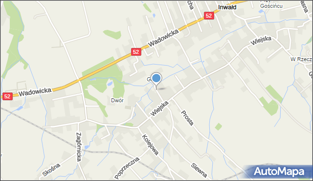 Inwałd, Rzeczna, mapa Inwałd