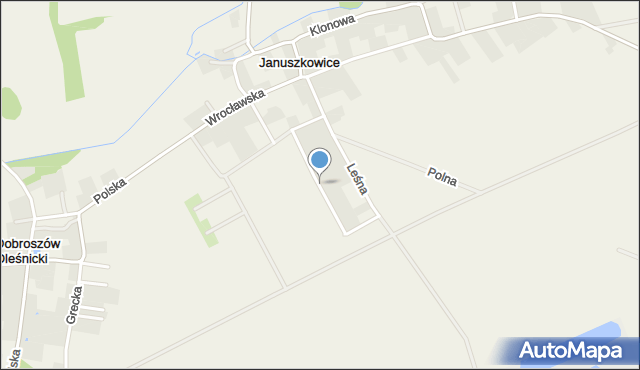 Januszkowice gmina Długołęka, Rzemieślnicza, mapa Januszkowice gmina Długołęka