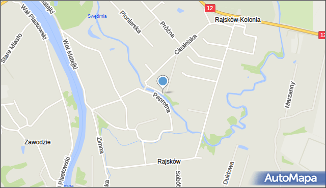 Kalisz, Rzeczna, mapa Kalisza