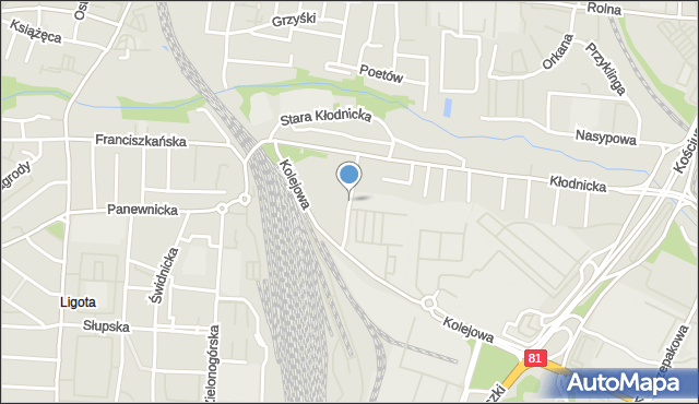 Katowice, Rzeszótki Aleksandra, mapa Katowic