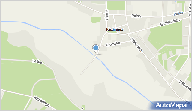 Kazimierz gmina Lutomiersk, Rzeczna, mapa Kazimierz gmina Lutomiersk