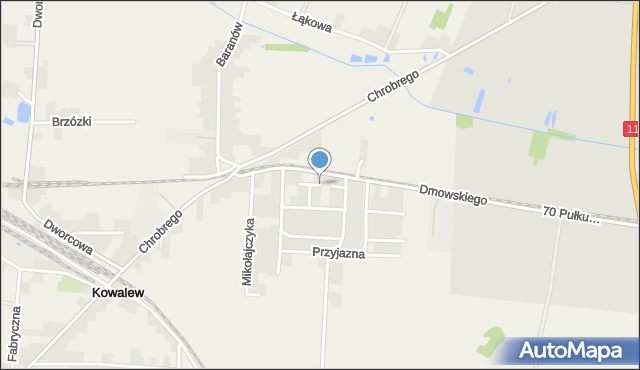 Kowalew gmina Pleszew, Rzemieślnicza, mapa Kowalew gmina Pleszew