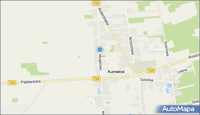 Kurowice gmina Brójce, Rządowa, mapa Kurowice gmina Brójce